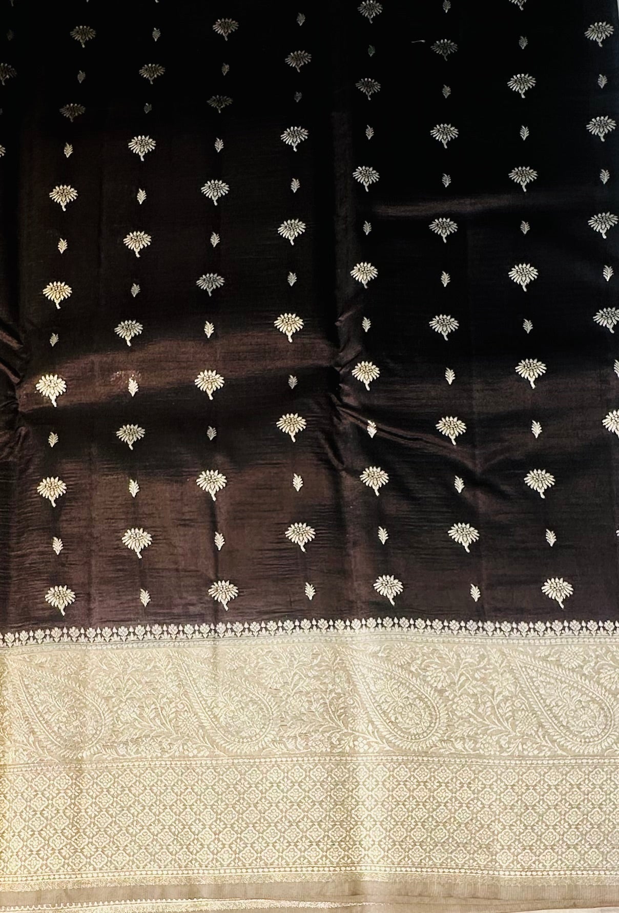 BLACK BANARAS RAW MANGO SAREE