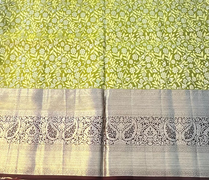 MEHENDI GREEN PURE  KANJIVARAM SILK SAREE PREMIUM