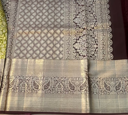 MEHENDI GREEN PURE  KANJIVARAM SILK SAREE PREMIUM