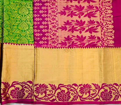 DARK GREEN  KANJIVARAM SOFT SILKS