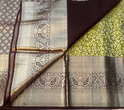 MEHENDI GREEN PURE  KANJIVARAM SILK SAREE PREMIUM
