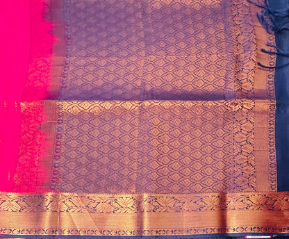 DARK PINK KANJIVARAM SILK SAREE