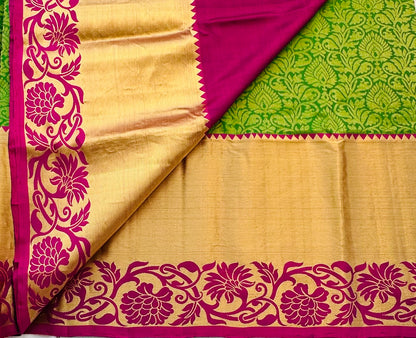 DARK GREEN  KANJIVARAM SOFT SILKS