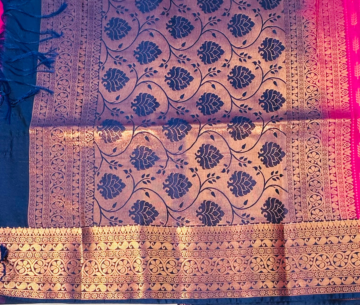 DARK PINK KANJIVARAM SILK SAREE