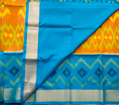 MANGO YELLOW  KANJIVARAM SOFT SILK