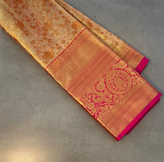 ORANGE GOLD KANJIVARAM SILK