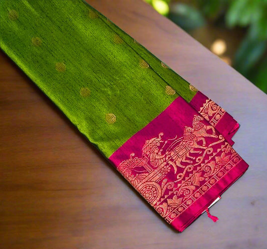 MEHENDI GREEN KANJIVARAM SILK SAREE