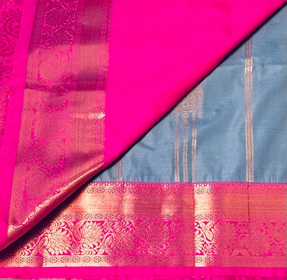 GREY KANJIVARAM SILK SAREE