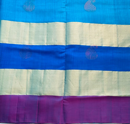 BLUE KANJIVARAM SOFT SILK