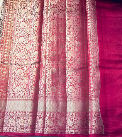 PURPLE ND ONION PINK  BANARAS  FANCY SAREE