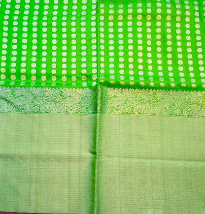 PARROT GREEN ND PINK VENKATAGIRI SILK SAREE