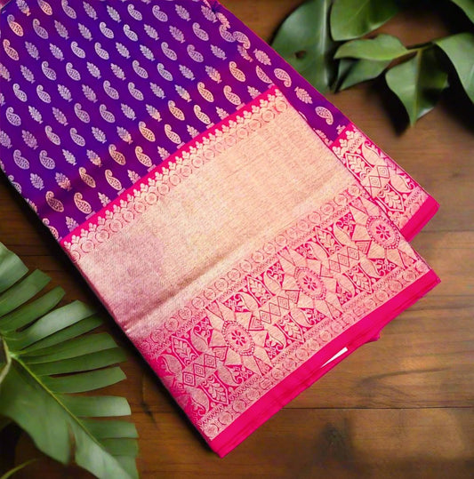 PURPLE ND PINK PURE VENKATAGIRI SILK SAREE