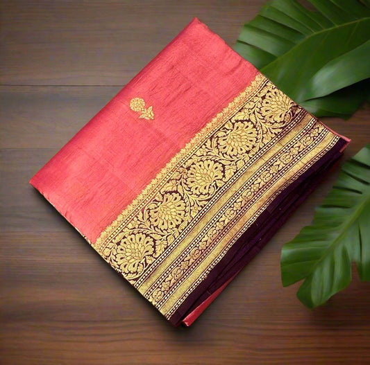 PINK BANARAS PURE RAW MANGO SAREE
