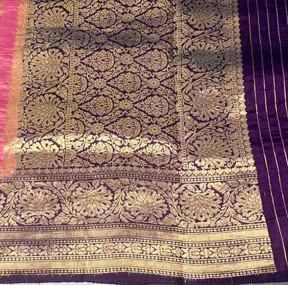 PINK BANARAS PURE RAW MANGO SAREE