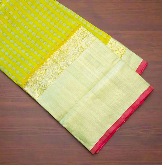 LIGHT YELOW PURE VENKATAGIRI SILK SAREE