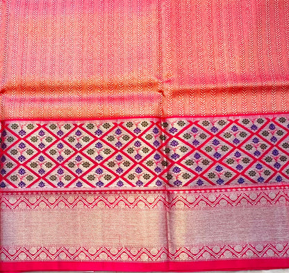 RED ND PINK PURE VENKATAGIRI SILK SAREE