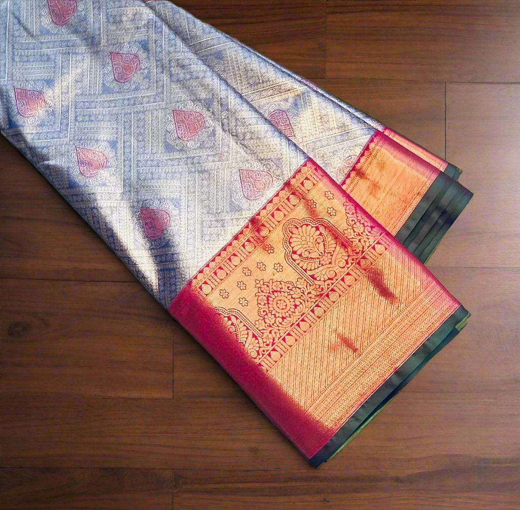 LAVENDER PINK TISSUE KANJIVARAM SILK SAREE