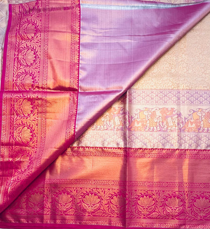ORANGE TISSUE KANJIVARAM SILK SAREE