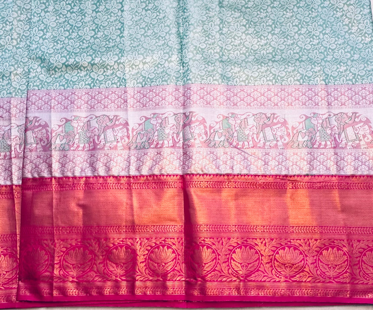 SEA GREEN TISSUE KANJIVARAM SILK SAREE