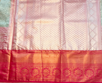 SEA GREEN TISSUE KANJIVARAM SILK SAREE