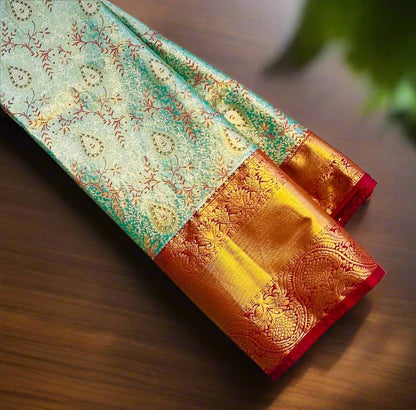 RAMAGREEN TISSUE KANJIVARAM SILK SAREE