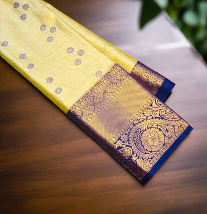 YELLOW TISSUE KANJIVARAM SILK SAREE