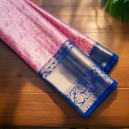 ONION PINK TISSUE KANJIVARAM SILK SAREE