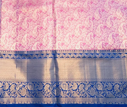 ONION PINK TISSUE KANJIVARAM SILK SAREE