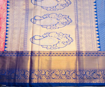 ONION PINK TISSUE KANJIVARAM SILK SAREE