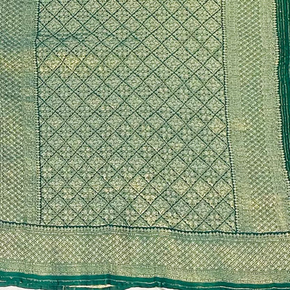 GREEN BANARAS DESIGNER PURE GORGETTES