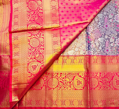 PURPLE TISSUE KANJIVARA SILK SAREE