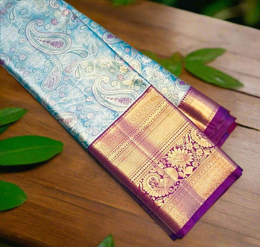 RAMA  GREEN TISSUE KANJIVARAM SILK SAREE