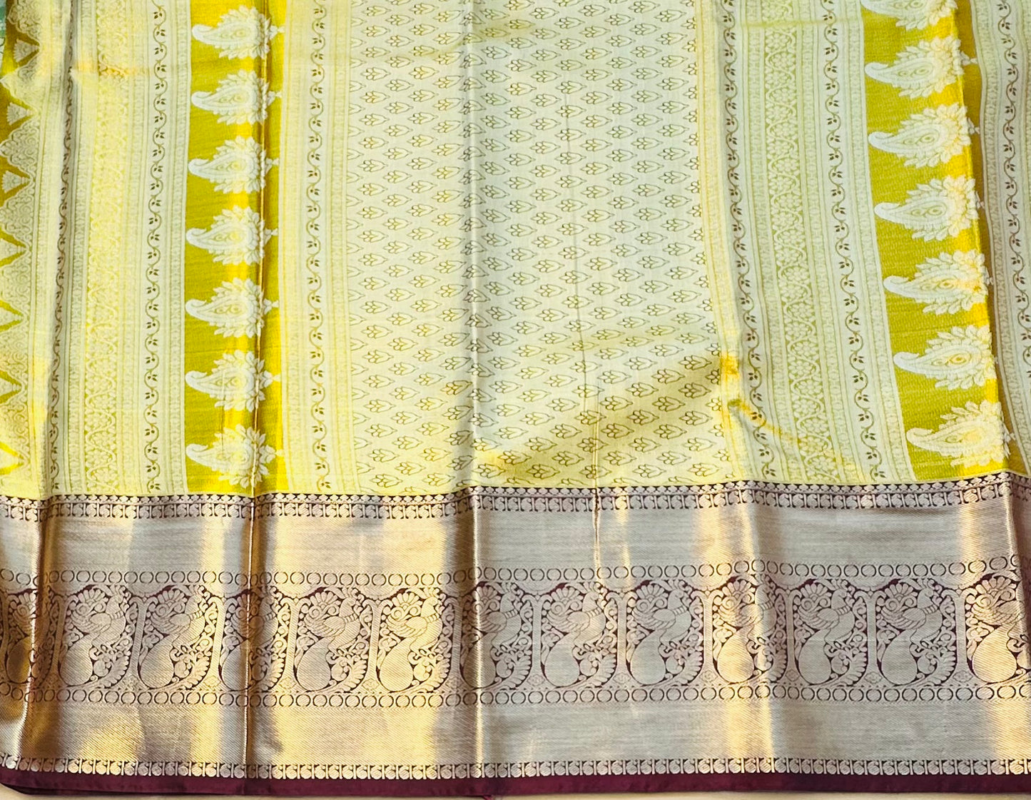 PARROTGREEN  TISSUE KANJIVARAM SILK SAREE