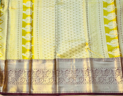 PARROTGREEN  TISSUE KANJIVARAM SILK SAREE