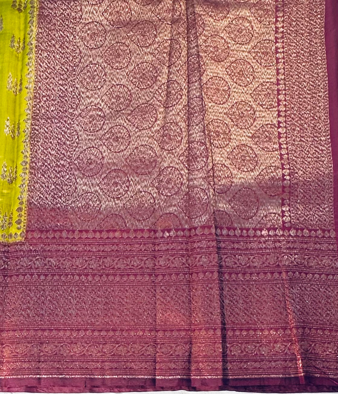 MEHENDI  PURE CHINIYA SILK SAREE