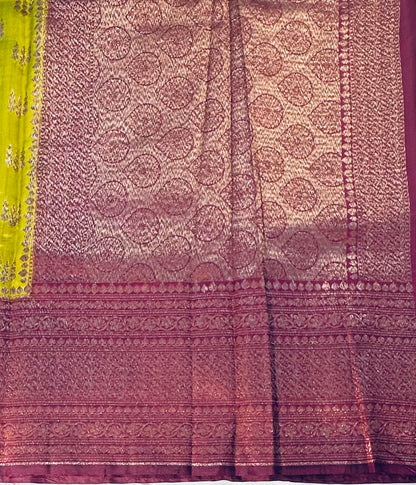 MEHENDI  PURE CHINIYA SILK SAREE