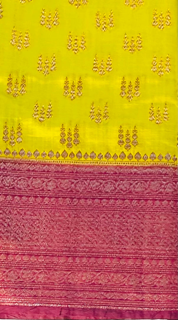 MEHENDI  PURE CHINIYA SILK SAREE