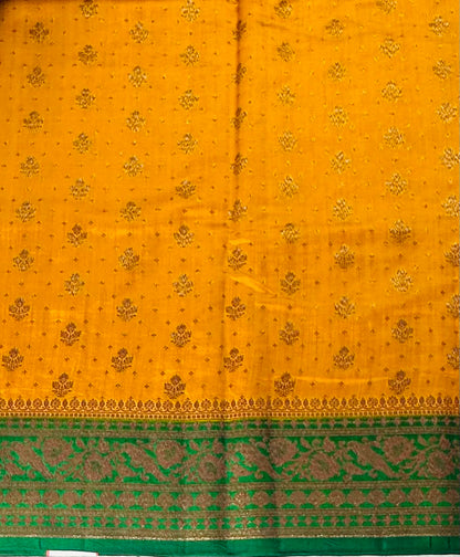 METHI YELLOW PURE CHINIYA SILK SAREE