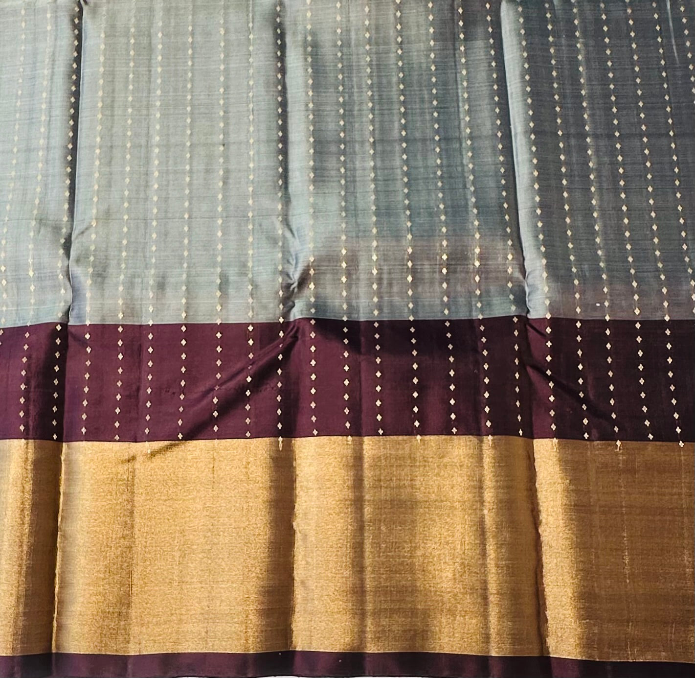 GREY KANJIVARAM LIGHT WEIGHT  SAREE