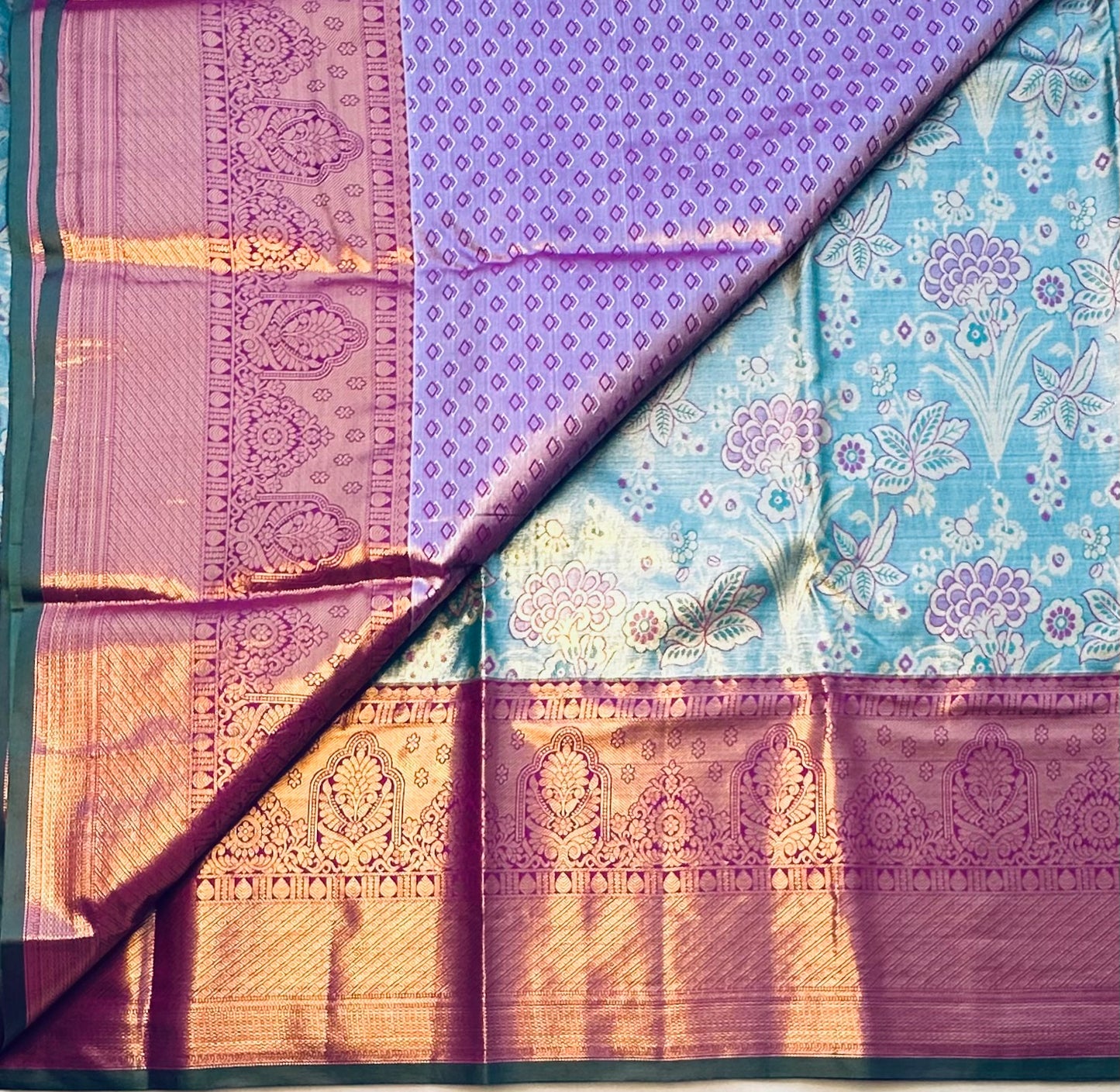 GREEN  TISSUE KANJIVARAM SILK SAREE
