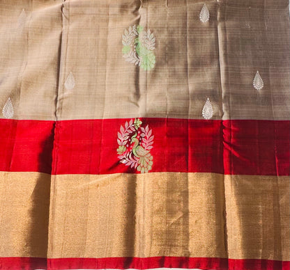 GREY  KANJIVARAM LGHT WEIHT