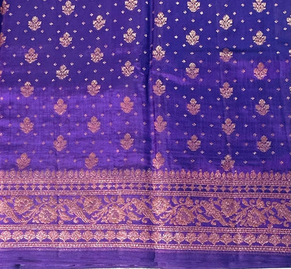 PURPLE PURE CHINIYA SILK SAREE