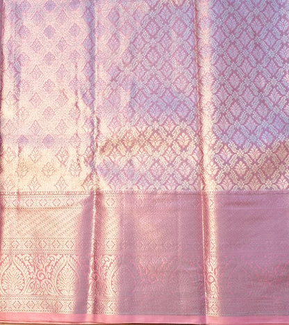 BABY PINK TISSUE KANJIVARAM SILK SAREE