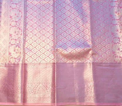 BABY PINK TISSUE KANJIVARAM SILK SAREE