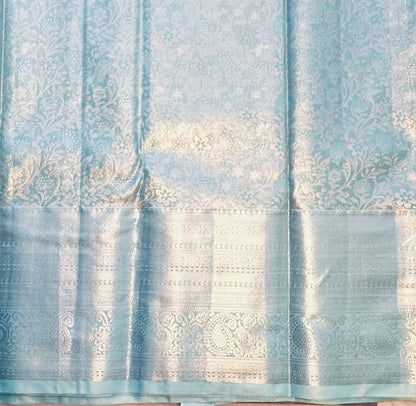 SKYBLUE TISSUE KANJIVARAM SILK SAREE