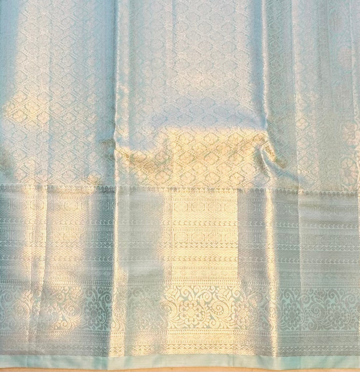 SKYBLUE TISSUE KANJIVARAM SILK SAREE