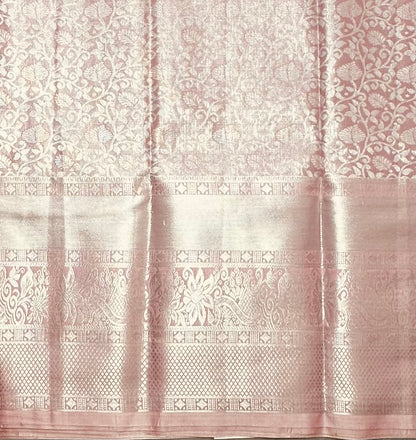 PEACH TISSUE KANJIVARAM SILK SAREE
