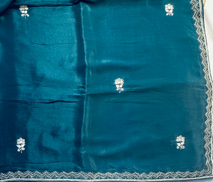 DARK GREEN DESIGNER WORK SAREE