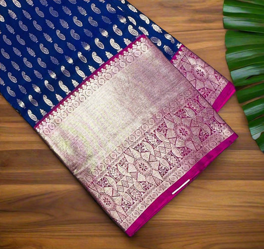 NAVYBLUE PURE VENKATAGIRI SILK SAREE