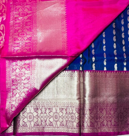 NAVYBLUE PURE VENKATAGIRI SILK SAREE